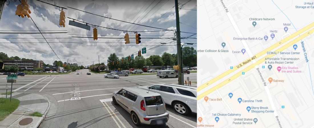 Brentwood Rd: Would you be willing to give up some ability to enter nearby parking lots and business entrances if it would allow you to drive through this intersection more easily?
