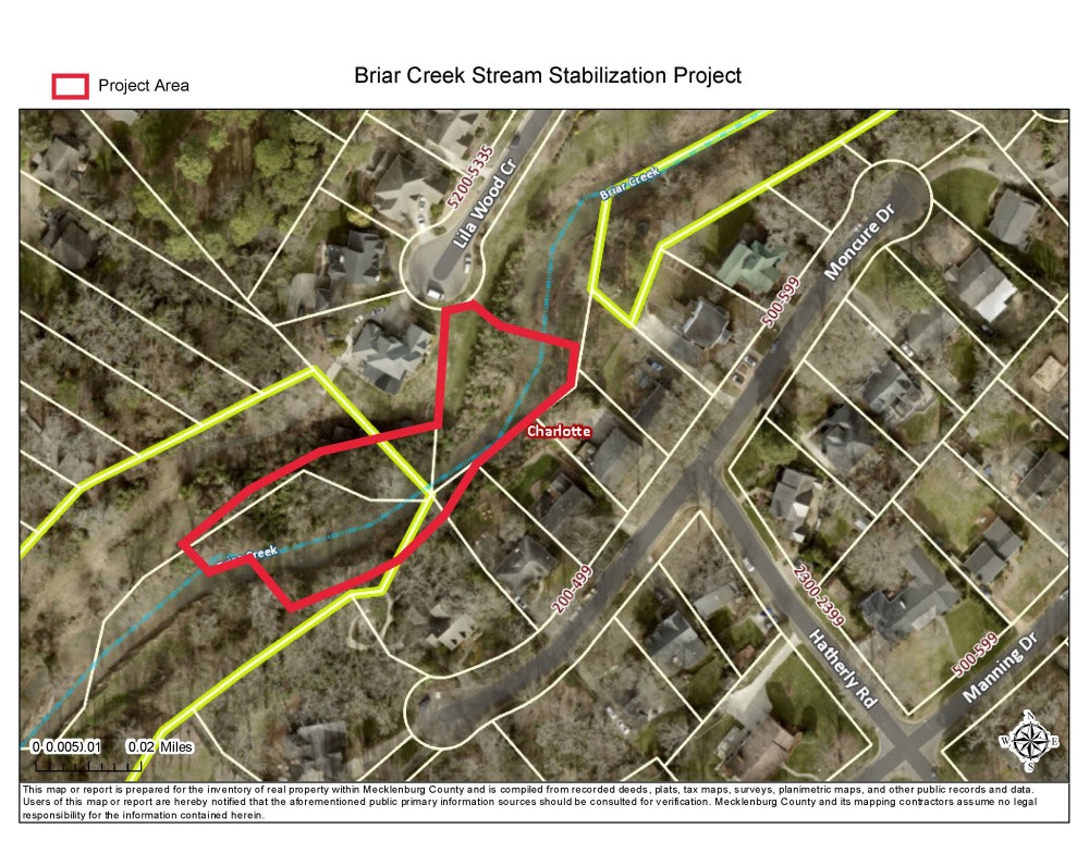 Map of stream stabilization project on Briar Creek
