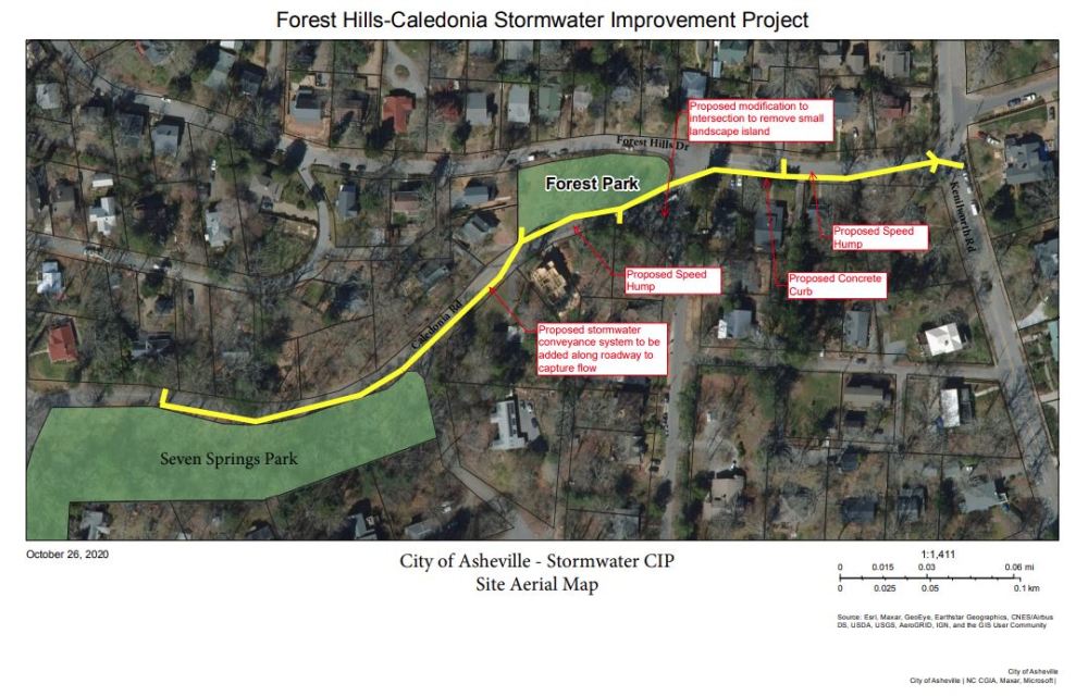 Forest Hill Road - Caledonia Road Stormwater Project map