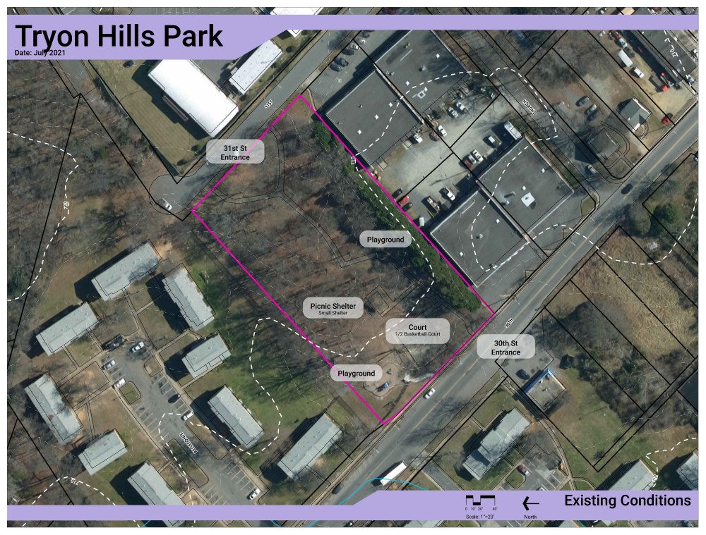 Tryon Hills Park existing conditions map