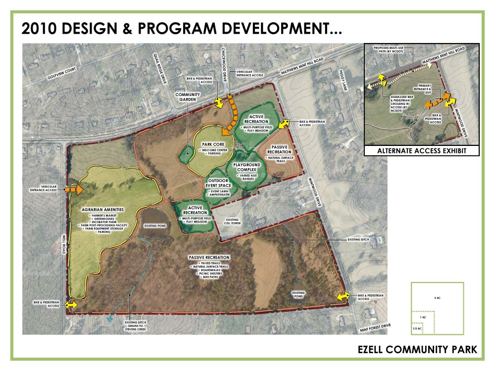 Map of Ezell plan from 2010 with potential alternate access option. 