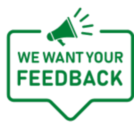 We want your feedback icon.